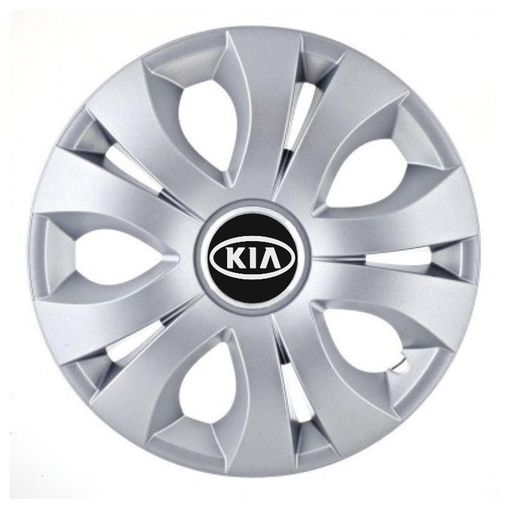 Set 4 Capace Roti CREATIVE REY® potrivite jantelor de 15 inch, pentru Kia, model Top Gray