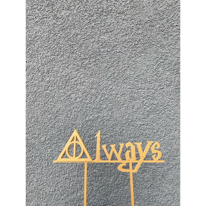 Decoratiune topper tort "ALWAYS", auriu 13 x 15.5 cm
