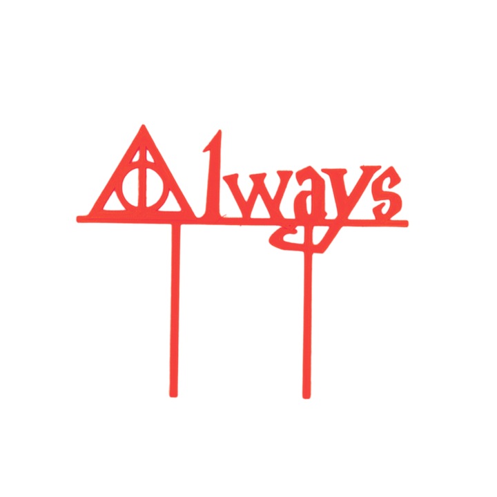 Tortafedő díszítés "ALWAYS", piros 13 x 15,5 cm