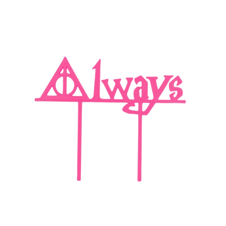 "ALWAYS" tortalap díszítés, rózsaszín 13 x 15,5 cm