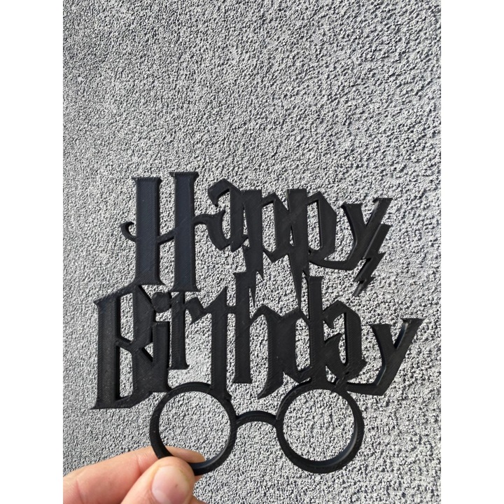Decoratiune topper tort "HARRY POTTER", negru 13.5 x 15 cm