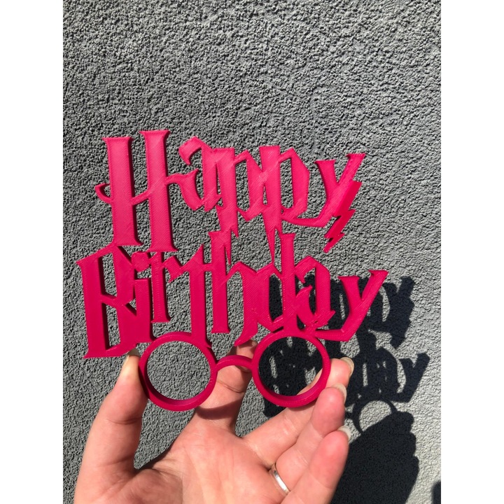 "HARRY POTTER" torta fedő díszítés, málna rózsaszín, 13,5 x 15 cm