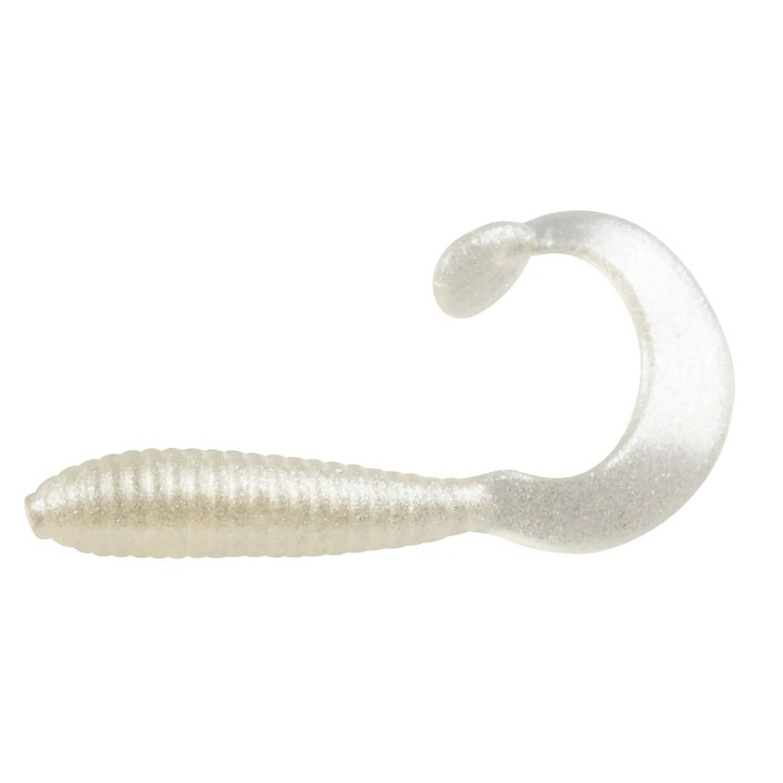 Комплект от 18 Bobby Garland grub Garland Hyper 5cm Pearl White, за риболов на костур, чиста или солена вода
