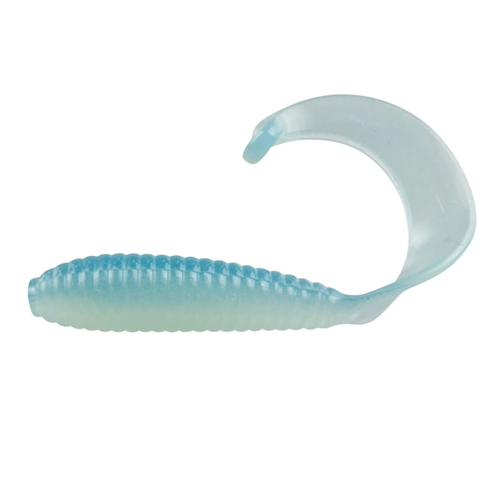 Комплект от 18 Bobby Garland grub Garland Hyper 5cm Glo Blue Ghost, за риболов на костур, чиста или солена вода