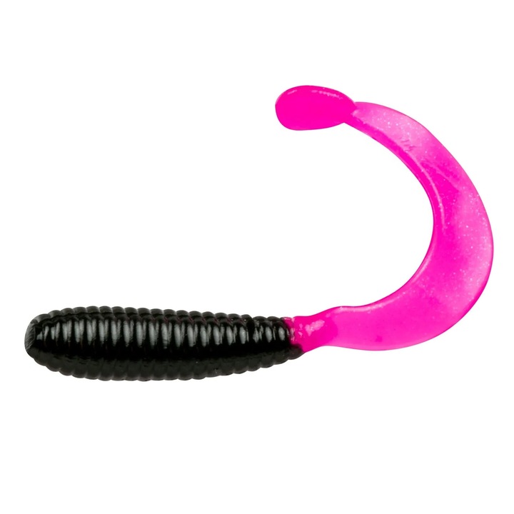 Комплект от 18 Bobby Garland grub Garland Hyper 5cm Black Hot Pink, за риболов на костур, чиста или солена вода