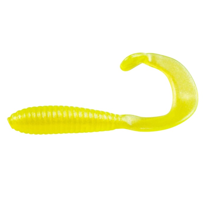 Комплект примамки Bobby Garland grub Garland Hyper 5cm Pearl Chartreuse, за риболов на костур, чиста или солена вода, 18 бр