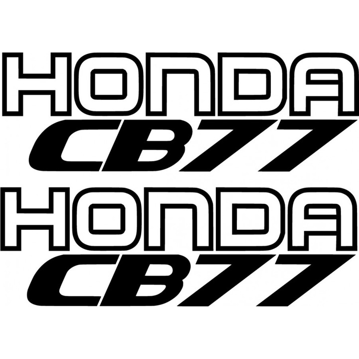 Sticker x2, Honda CB77, Negru, 20cm