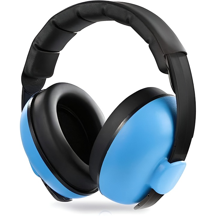 Casti antifonice pentru bebelusi si copii Amurana, SNR 25 DB, Protectie impotriva zgomotului, Protectie auz, Design ergonomic, Marime reglabila, Confortabile, Usoare, Albastru