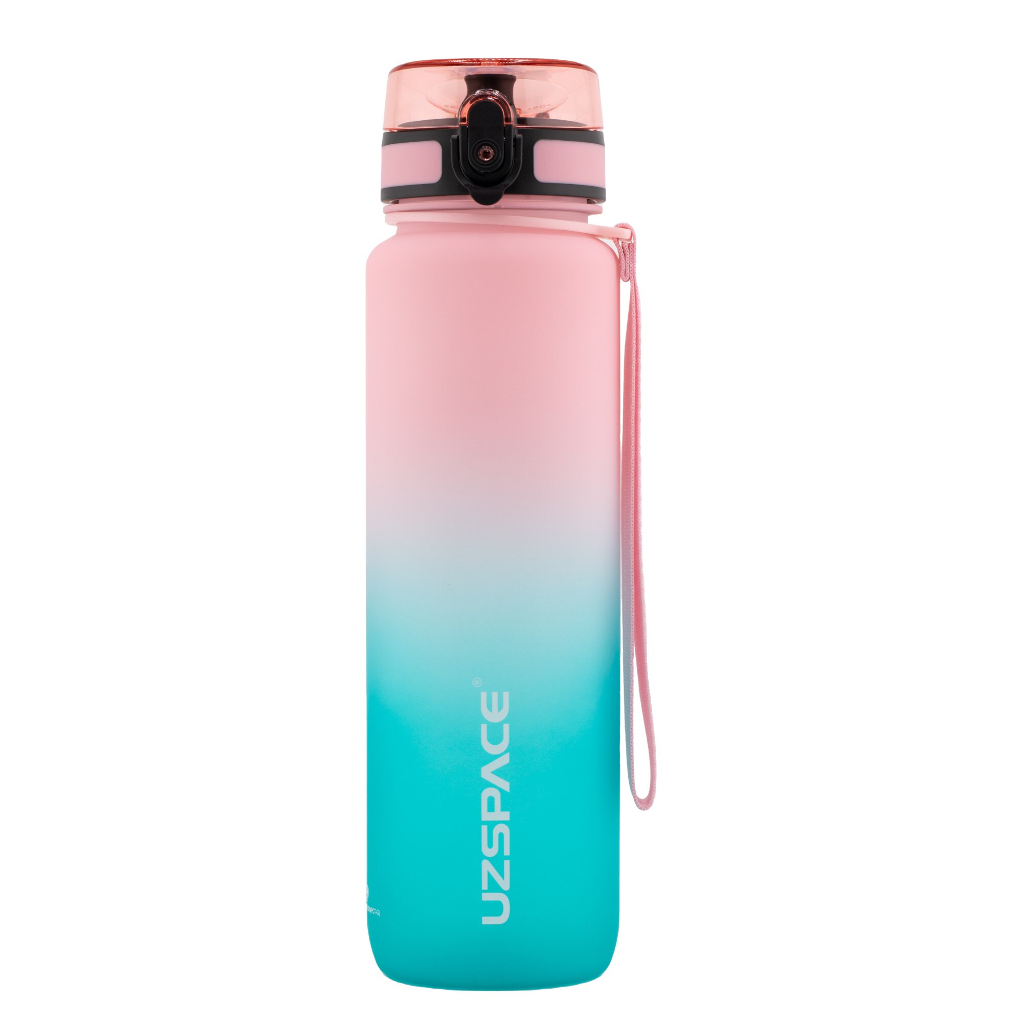 Бутилка за вода, UZSPACE, Colorful Frosted, 1000 ml, Pink/Cyan - eMAG.bg