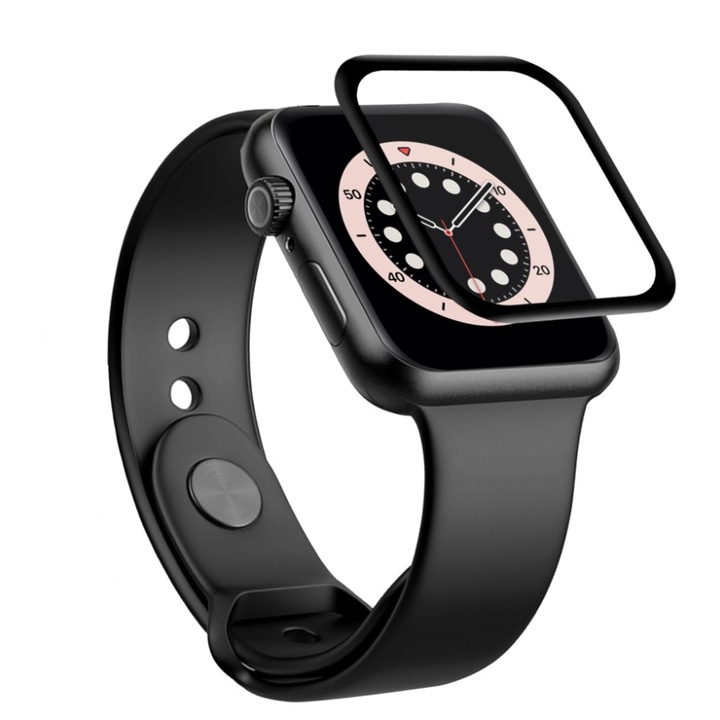 Стъклен протектор за Apple Watch SE 40 mm, Черен