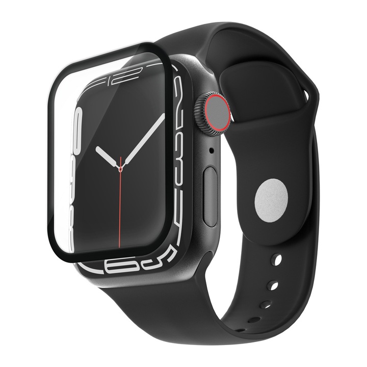 Стъклен протектор за Apple Watch Series SE/ SE 2 44 mm, Черен