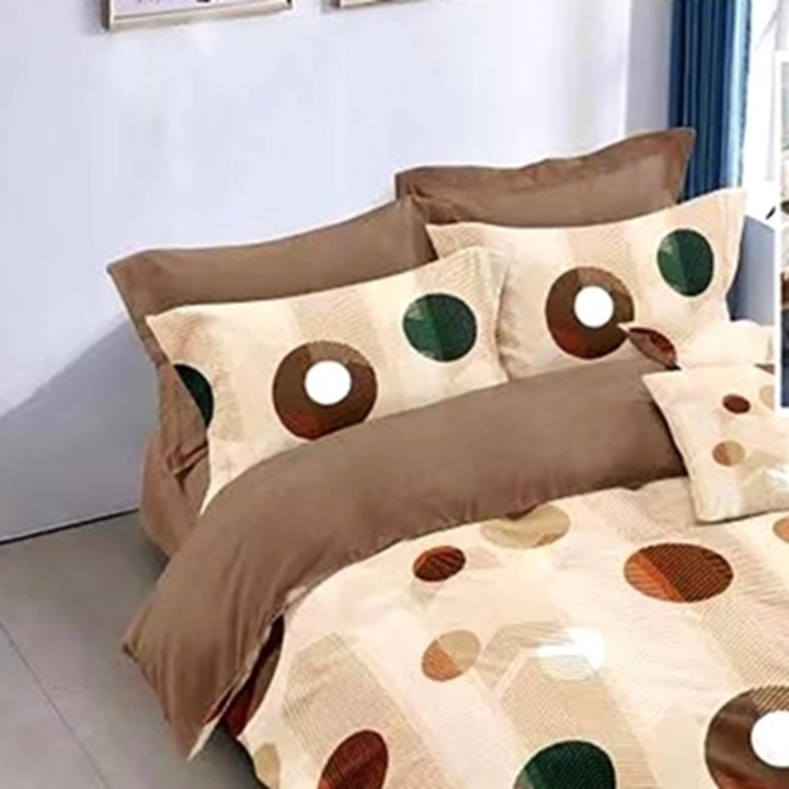 Lenjerie de pat Finet, cearceaf cu elastic, 6 piese, pentru pat dublu, multicolor, Ralex Pucioasa, 160x200cm, LDP-FINH-10019