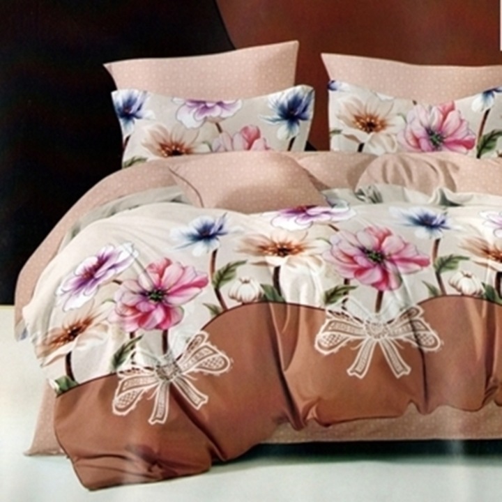 Lenjerie de pat Finet, cearceaf cu elastic, 6 piese, pentru pat dublu, multicolor, Ralex Pucioasa, 160x200cm, LDP-FINH-10032