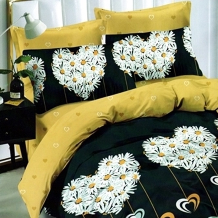 Lenjerie de pat Finet, cearceaf cu elastic, 6 piese, pentru pat dublu, multicolor, Ralex Pucioasa, 160x200cm, LDP-FINH-10037