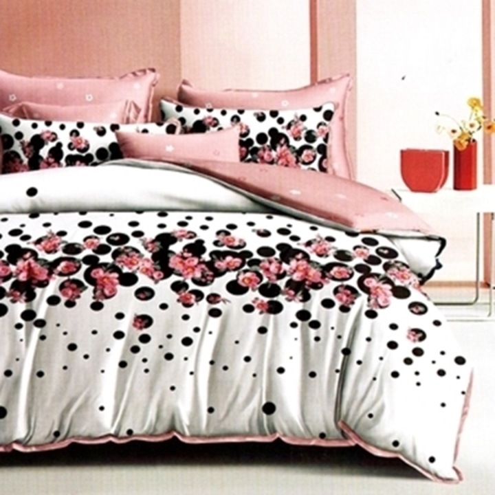 Lenjerie de pat Finet, cearceaf cu elastic, 6 piese, pentru pat dublu, multicolor, Ralex Pucioasa, 160x200cm, LDP-FINH-10028