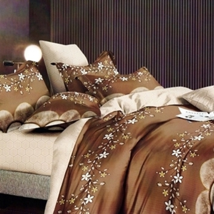 Lenjerie de pat Finet, cearceaf cu elastic, 6 piese, pentru pat dublu, multicolor, Ralex Pucioasa, 160x200cm, LDP-FINH-10029