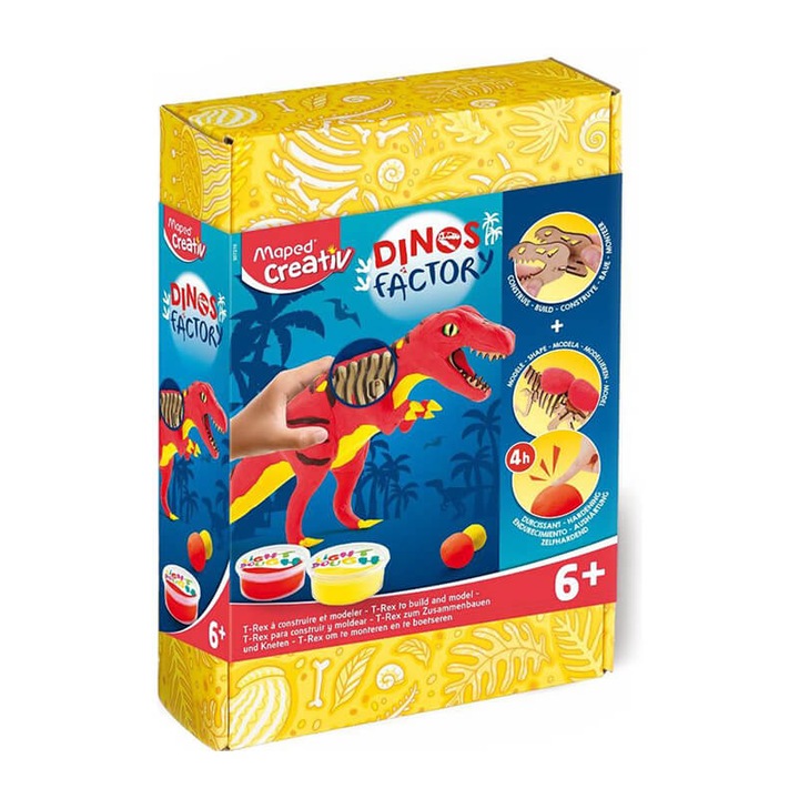 Maped Creativ Dinos factory комплект за моделиране на динозаври от пластилин