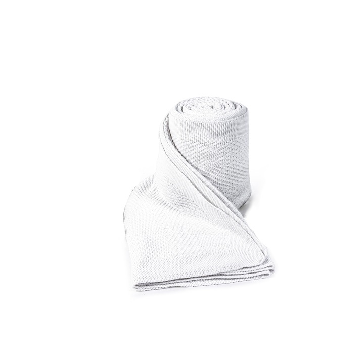 Dupla ágytakaró, kötött, 100% pamut, Double Spike, 220x200 - fehér