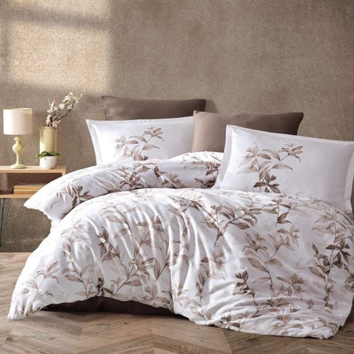 Спално бельо за 2 човека, Clasy, Mass, Brown, Satin, 6 бр