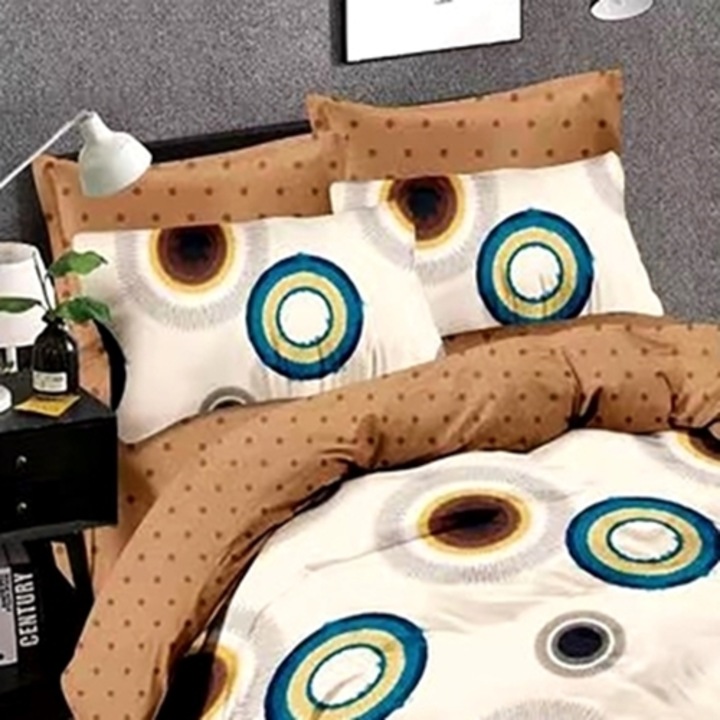 Set complet lenjerie de pat Finet, pilota si 2 perne, cearceaf cu elastic, 160x200cm, pentru pat dublu, multicolor, Ralex Pucioasa, LDP-SC-FINH-1002