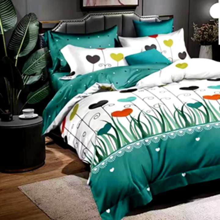 Lenjerie de pat Finet, cearceaf cu elastic, 6 piese, pentru pat dublu, multicolor, Ralex Pucioasa, 160x200cm, LDP-FINH-100284