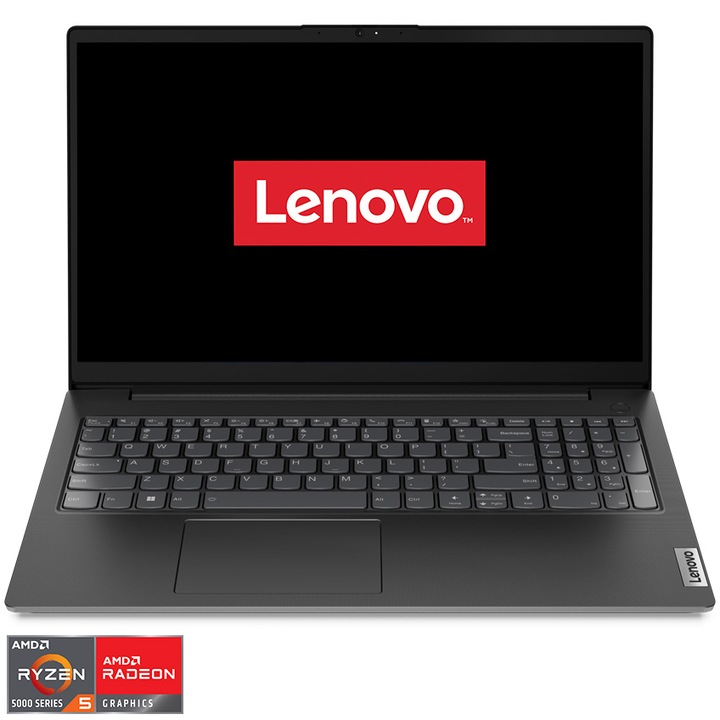 Lenovo V15 G3 ABA laptop AMD Ryzen™ 5 5625U proceszorral 4.30 GHz-ig, 15.6", Full HD, 8GB, 256GB SSD, AMD Radeon™ Graphics, No OS, Nemzetközi angol billentyűzet, Business Black