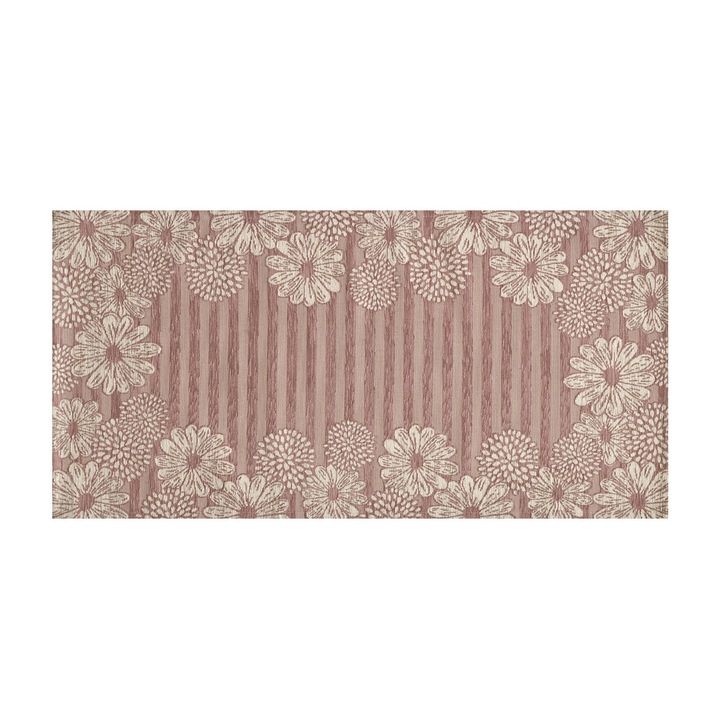 Covor antiderapant, Co Ingros Tex, Bumbac/Poliester/Acril, 55 x 140 cm, Roz