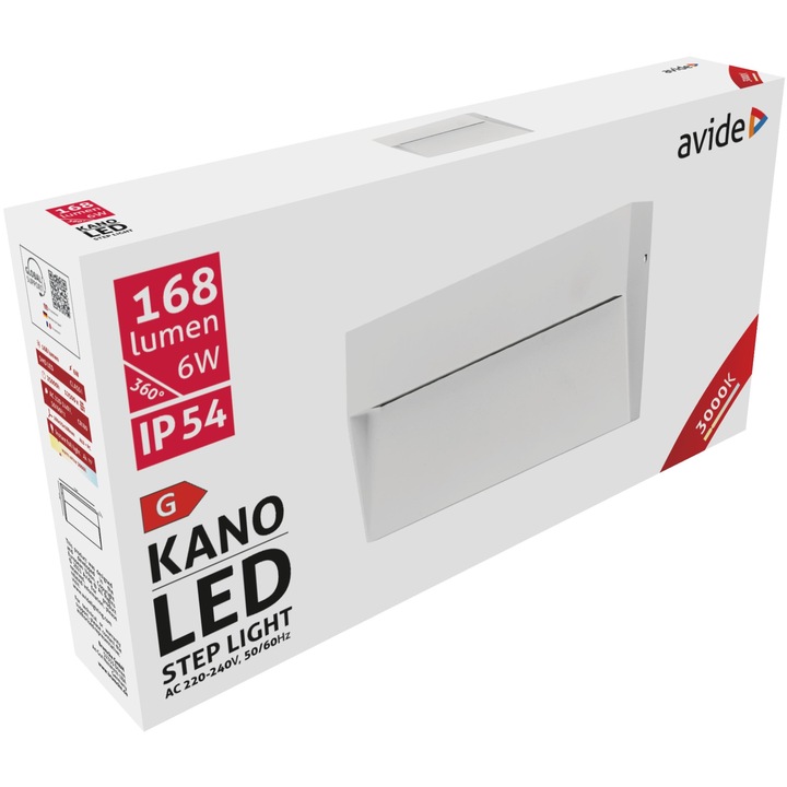 Avide kültéri lépcső lámpa, Kano, LED, 6W, WW, IP54, 18cm