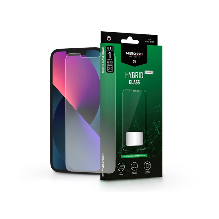 Folie protectie telefon, MyScreen, Compatibila cu Apple iPhone 13 Mini, Hybrid Glass Lite, Transparent