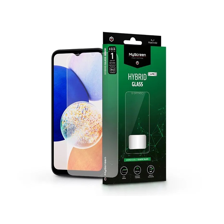 Samsung A146B Galaxy A14 5G rugalmas üveg képernyővédő fólia - MyScreen Protector Hybrid Glass Lite - transparent