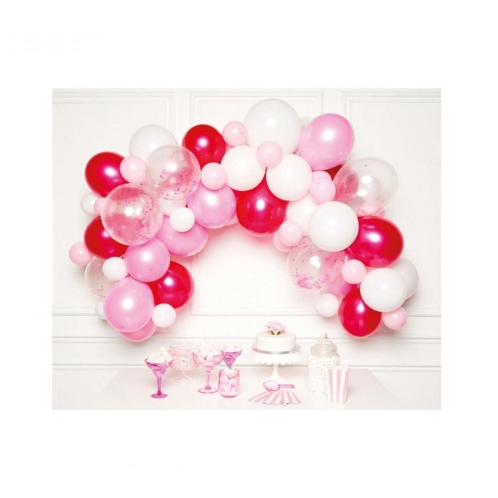 Розов балон, комплект гирлянди от 70 бр