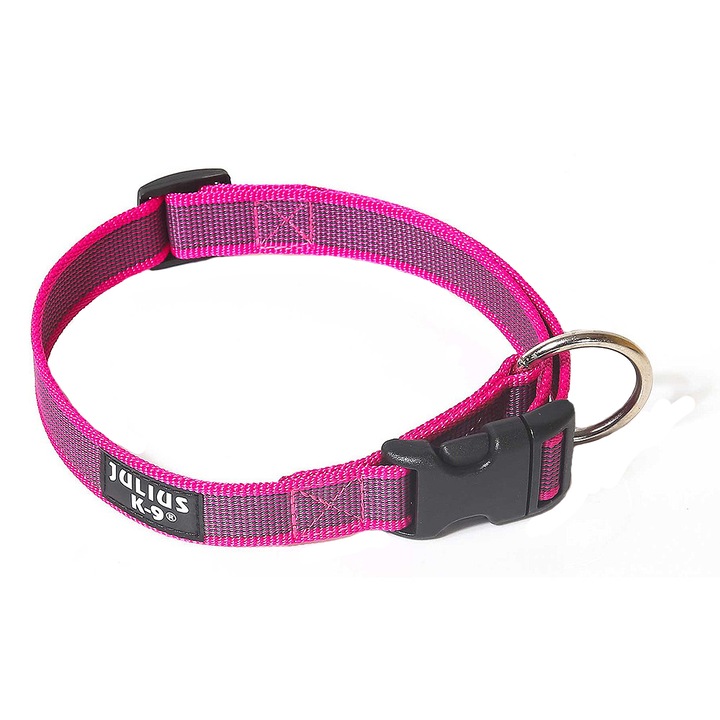 Zgarda IDC din nylon, pentru caini Julius K9, 20 mm, Roz