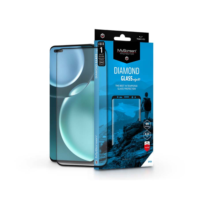 Honor Magic 4/Magic 4 Pro/Magic 4 Ultimate закален стъклен протектор за извит дисплей - MyScreen Protector Diamond Glass Edge3D - черен