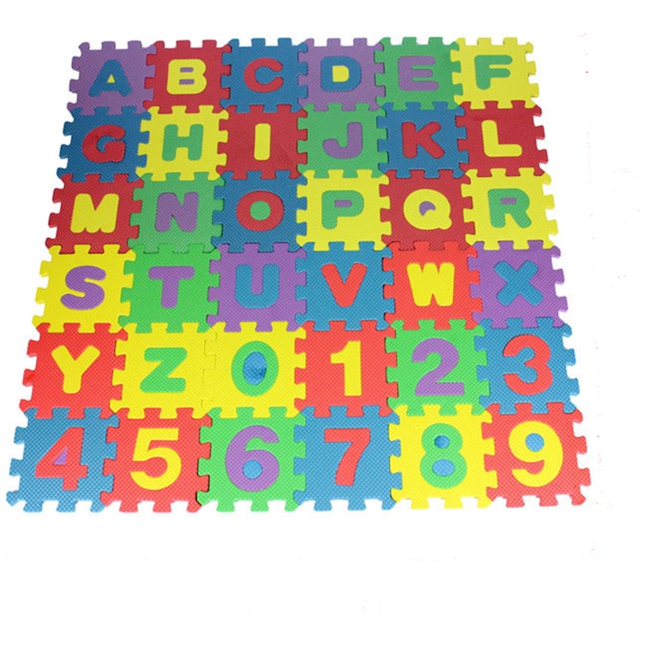 Covorase pentru copii, Tip puzzle, Spuma, Multicolor