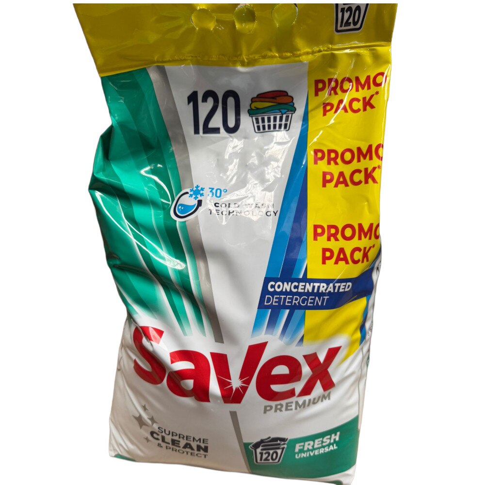 Set 2 x Detergent Automat Savex Premium Fresh, 120 Spalari, 10 Kg