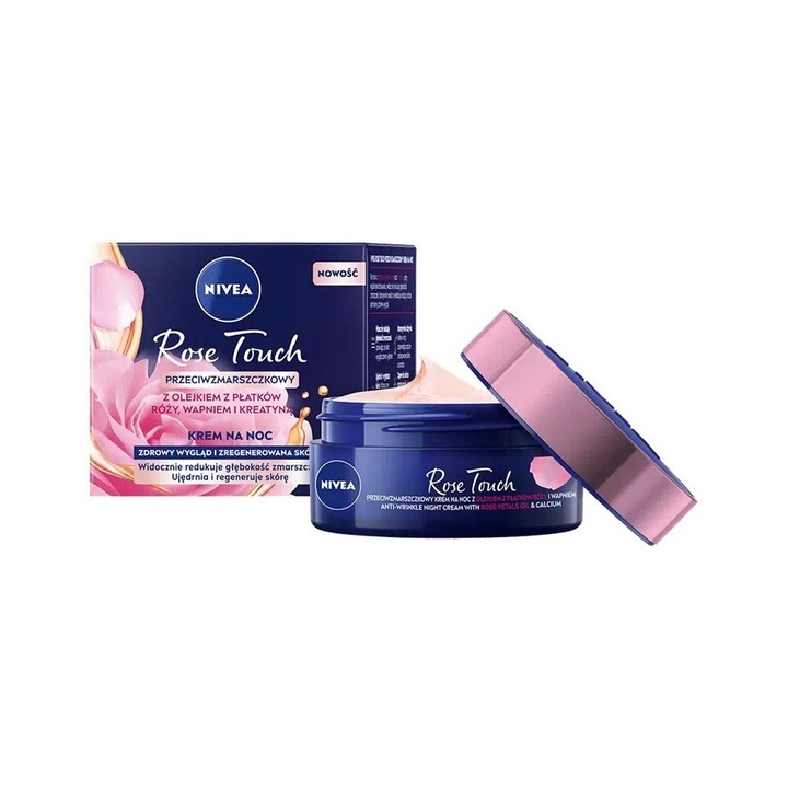 Crema de noapte, Nivea, Rose Touch, Antirid, 50ml