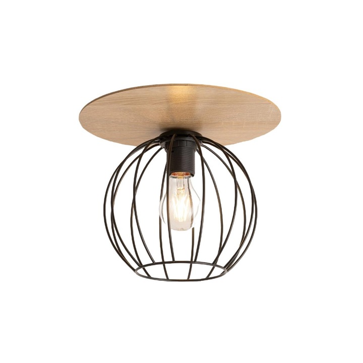 Mennyezeti lámpa, Sigma, fém, E27 foglalat, fekete/barna