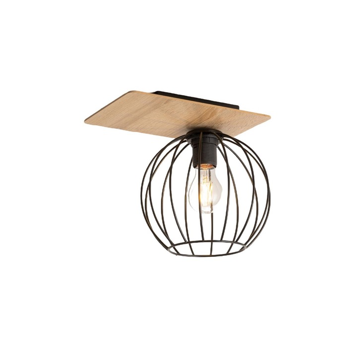 Mennyezeti lámpa, Sigma, fém, E27 foglalat, fekete/barna