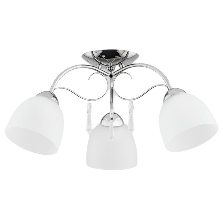 Полилей Nata, Alfa, метал, фасунга E27, бял/сребрист