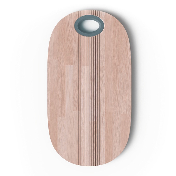 Tocator FCM Lemn 37x20x2 cm PANGEA cu inel verde salvie