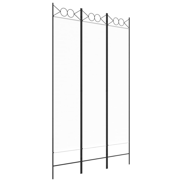 Paravan de camera cu 3 panouri vidaXL, alb, 120x200 cm, textil