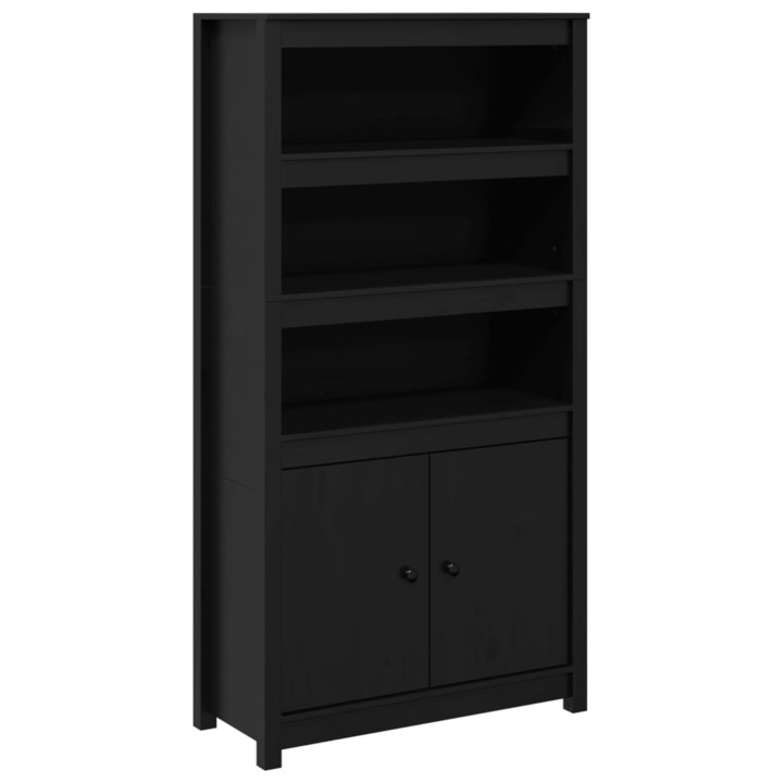 Dulap inalt vidaXL, negru, 80x35x154 cm, lemn masiv de pin