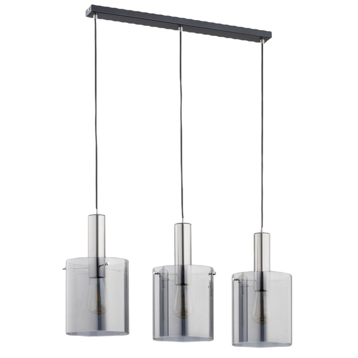 Полилей Calena, Alfa, метал, цокъл E27, черен/прозрачен