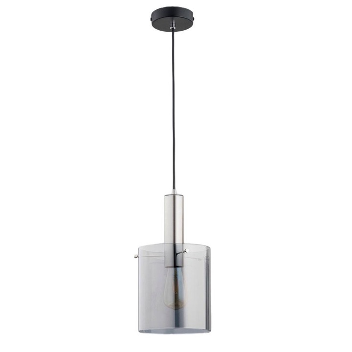 Пендел Alfa, Метал, Цокъл E27, Сребрист/Черен