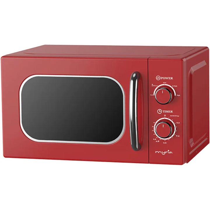 Cuptor microunde MYRIA, 20l, 700W, temporizator, 5 trepte de putere, rosu