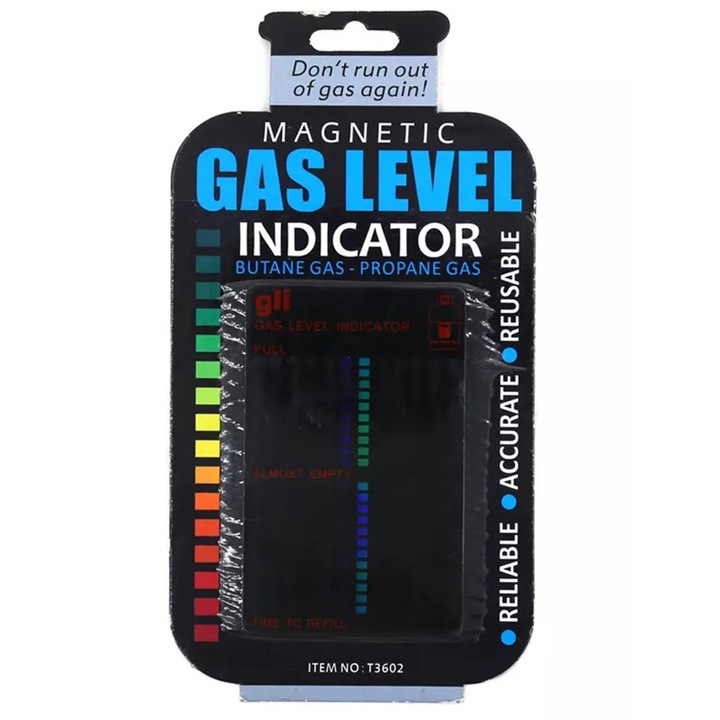 Indicator magnetic al nivelului de gaz rezervor butan GPL, Zola®, negru, 10x6 cm