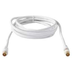 Cablu coaxial conectare TV, Tosuo, TS-T705D, 3 metri, pentru antene, receptoare, smartTV, distribuitoare, culoare alb