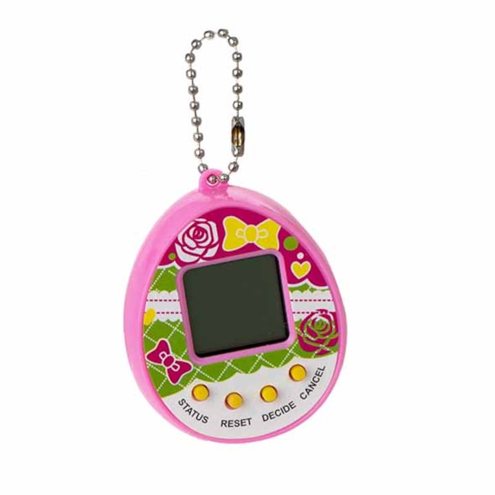 Joc pentru copii electronic TAMAGOTCHI in forma de ou roz iMK®, 7cm x 5cm