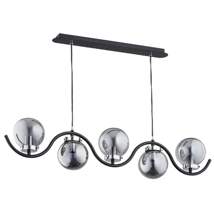 Полилей Korda, Alfa, метал, фасунга E14, черен/сребрист