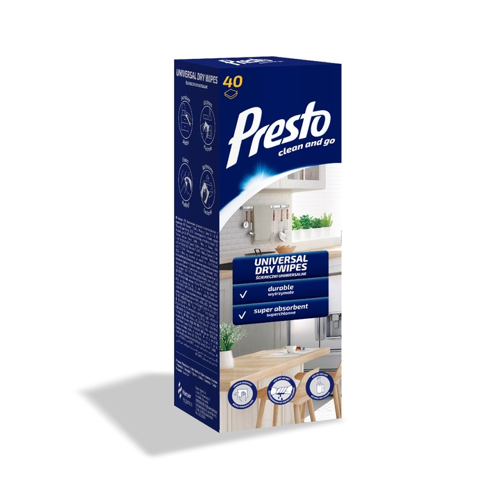 Универсални салфетки Presto Dry, Harper, 40 бр